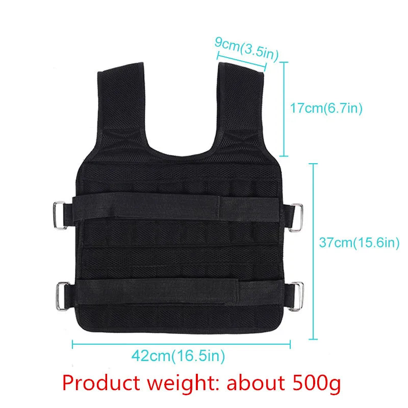 15KG Loading Weight Vest Boxing Train Fitness Equipment Gym Adjustable Waistcoat Exercise Sanda Sparring Protect Sand Clothing