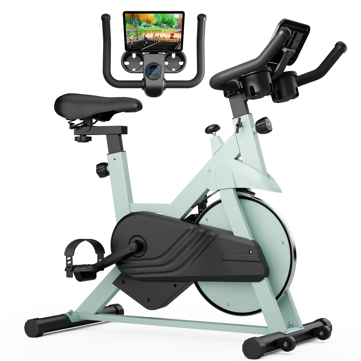 Indoor Exercise Bike with 32-Level Magnetic Resistance, LCD Monitor, and 300 lbs Weight Capacity