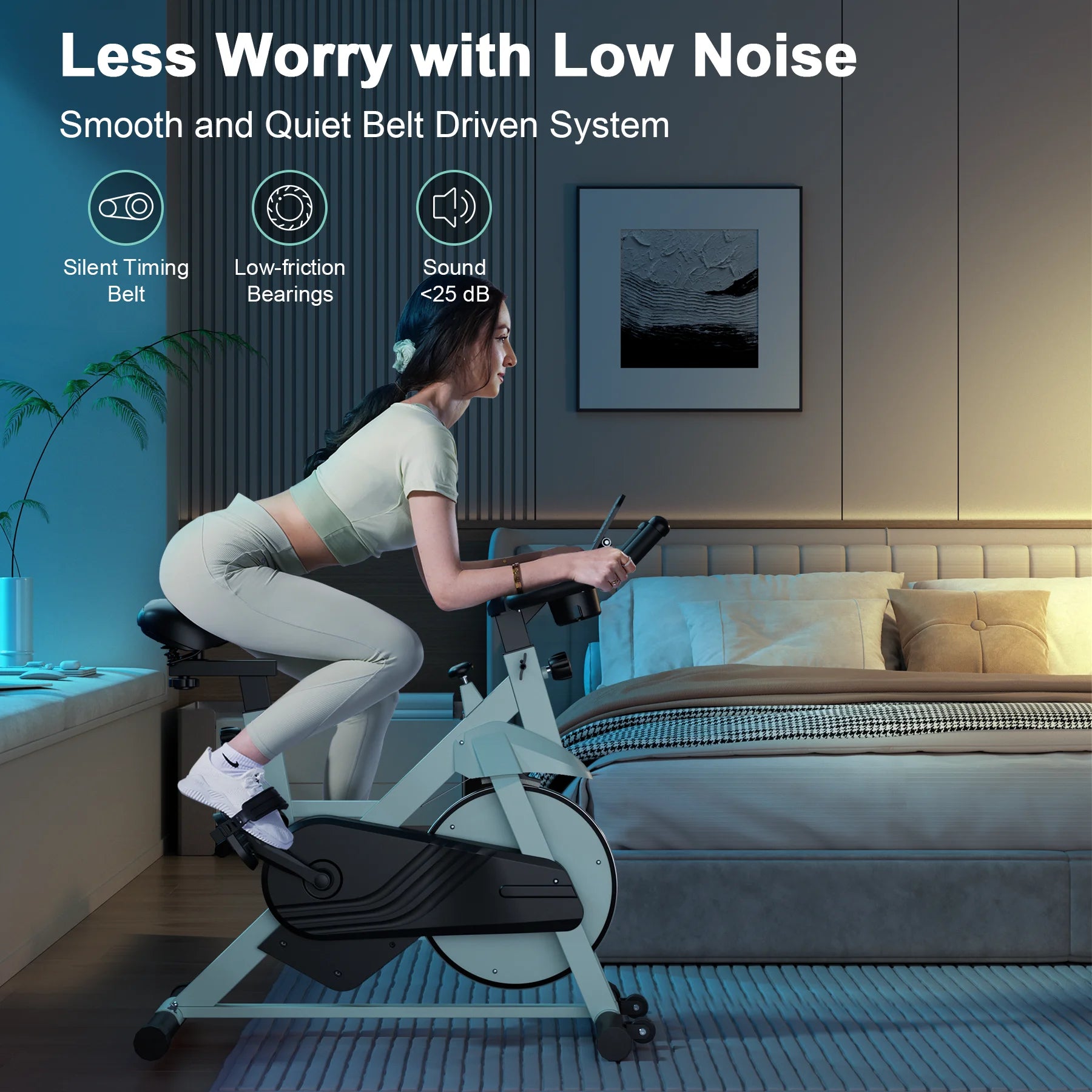 Indoor Exercise Bike with 32-Level Magnetic Resistance, LCD Monitor, and 300 lbs Weight Capacity
